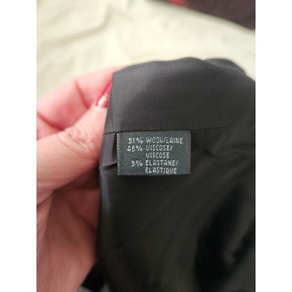 Lafayette 148 wool blend ruffle hem skirt sz 10P back zip career professional - Picture 6 of 10